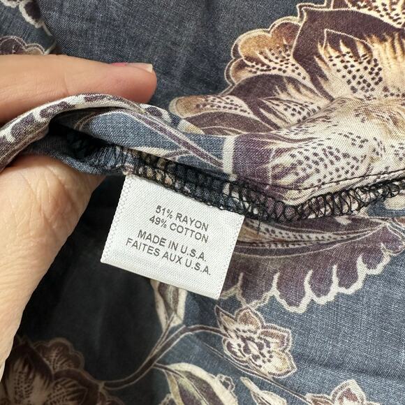 MISA Los Angeles Siena Blouse in Black Brown Floral | Long Puff Sleeve | Size S - Picture 8 of 8